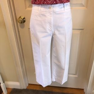 Talbots white wide leg crop chinos 98% Cotton 6P